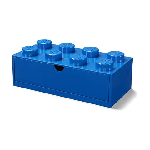 Room Copenhagen 40211731 Lego Desk Drawer 8 knobs Stackable Storage Box, Blue, Large Cover