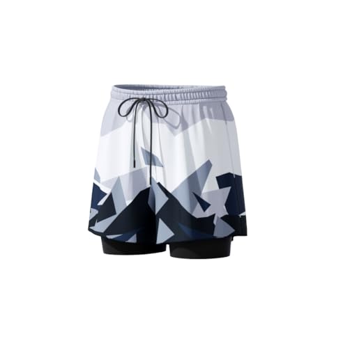 Image of FABSPORTS Men's Quick Dry Swim Shorts /Trunks with Inner Lining | Lightweight 2-in-1 Athletic Shorts for Swimming, Gym & Outdoors | 95% Polyester 5% Spandex, Floral & Geometric Prints