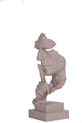 Mubeey Abstract Sculpture Statue Sandstone Resin Keep Silent for Home Desktop Bookshelf Office Decoration 12.4 inches Tall