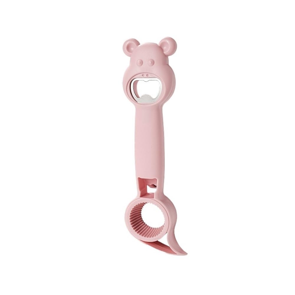 Décapsuleur 4 en 1 rose universel pour débloquer canettes, bière et bocaux