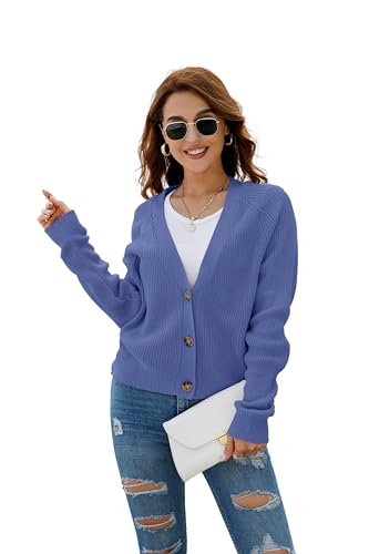 Image of TASAMO Womens Cardigan Sweaters 2026 Fall Cropped Lightweight Sweater
