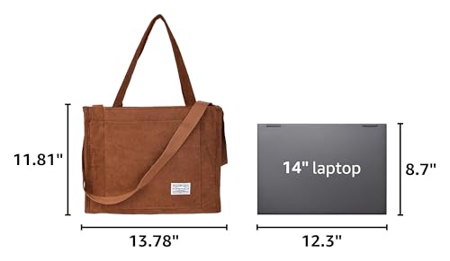 Image of Valleycomfy Corduroy Tote Bag for Women Travel Crossbody Bag Purse Women Shoulder Bags Work Handbags Everyday Hobo Bag