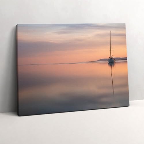 Grand tableaux 80x60cm de peinture murale du Lac Balaton pour salon