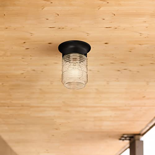 Design House 587220 Jelly Jar 1-Light Indoor/Outdoor Flush Mount Ceiling Light, Black thumb #8