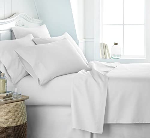 Drap-housse en coton percale blanc de qualité supérieure Elinor