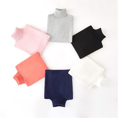 Girls Knit Sweaters Turtleneck High Collar Pullover Long Sleeve Solid Color Mock Neck Tops Fall Winter Sweater Clothes3