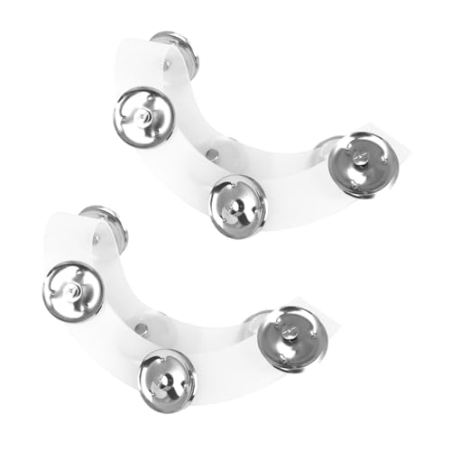 FUNOMOCYA Cymbal Tambourine Hi-hat Ring Bell 2pcs Drum Set Accessory for Youth and Adults