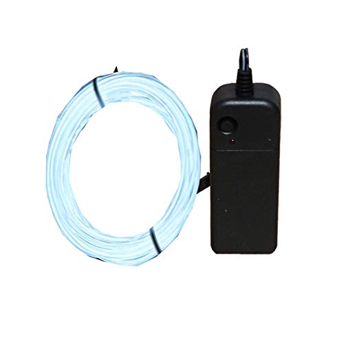 JYtrend 9ft Neon Light El Wire w/Battery Pack - White