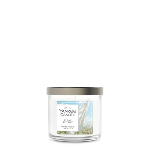 Yankee Candle Small Tumbler Scented Candle with up to 40 Hour Burn Time, Premium Plant Wax Blend for Consistent Burn, 4.3 oz Tumbler Candle with Room Filling Fragrance, Clean Cotton