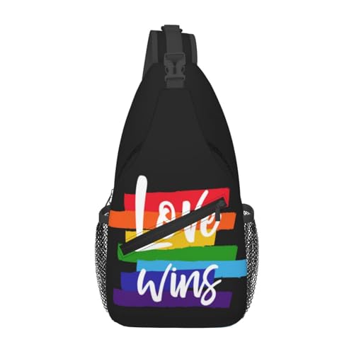 Rainbow LGBT Gay Pride Crossbody Sling Bag Sling Backpack for Women Men Chest Daypack Crossbody Bag for Travel Hiking - Main Image