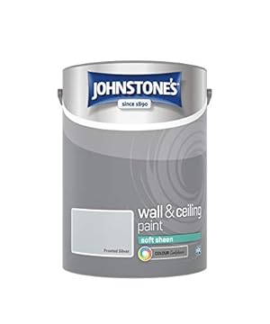 Johnstone's - Wall and Ceiling Paint Soft Sheen - Interior Paint - Satin Finish - Suitable for Interior Walls and Ceilings - Frosted Silver - 5 L