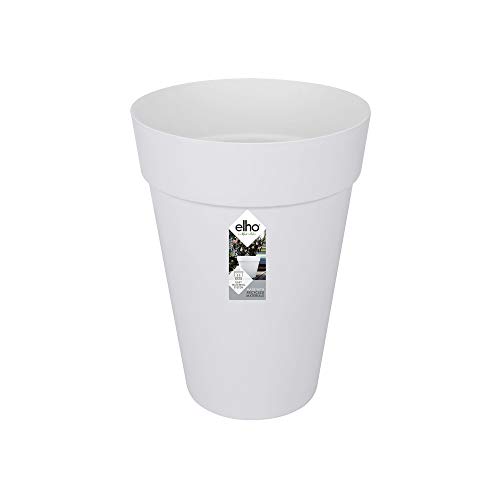 Elho Loft Urban Round High - Macetero redondo, Blanco (White), 35 cm