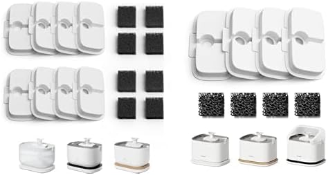 PETLIBRO Replacement Filters for Dockstream Cat Water Fountain PLWF005 PLWF115 PLWF105 PLWF106 PLWF116, 6 Months Set of Replacement Filters for Ultra Quiet Pet Water Fountain, White 12 Count