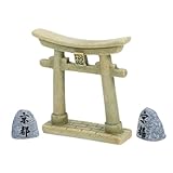 BESTYASH Mini Puerta de Resina para Acuario Decoración Zen Estilo Japonés de Ornamento Micro Paisaje Seguro para Peces y Camarones para Peceras y Micro Jardines