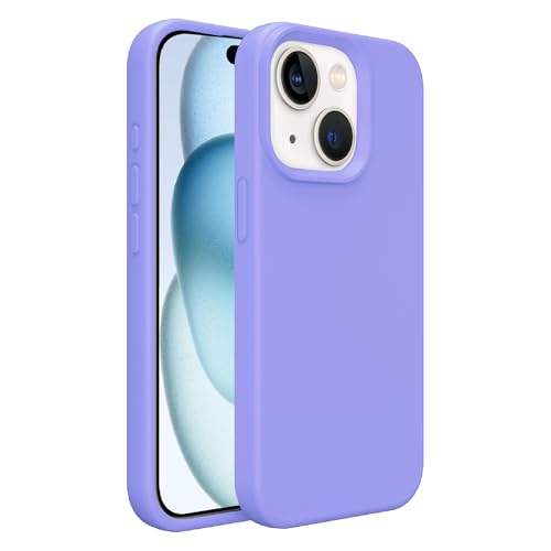 Image of iPhone 15 Case Silicone,Soft Microfiber Lining(Light Purple)