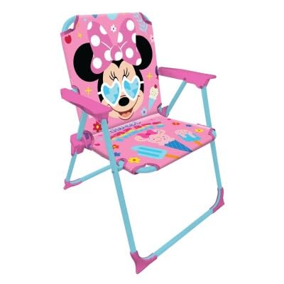 Silla Infantil Plegable con Brazos Licencia Oficial – Compacta y Ligera – Fácil de Limpiar – Ideal para Interior y Exterior – Soporta hasta 30 kg (Minnie 5690)