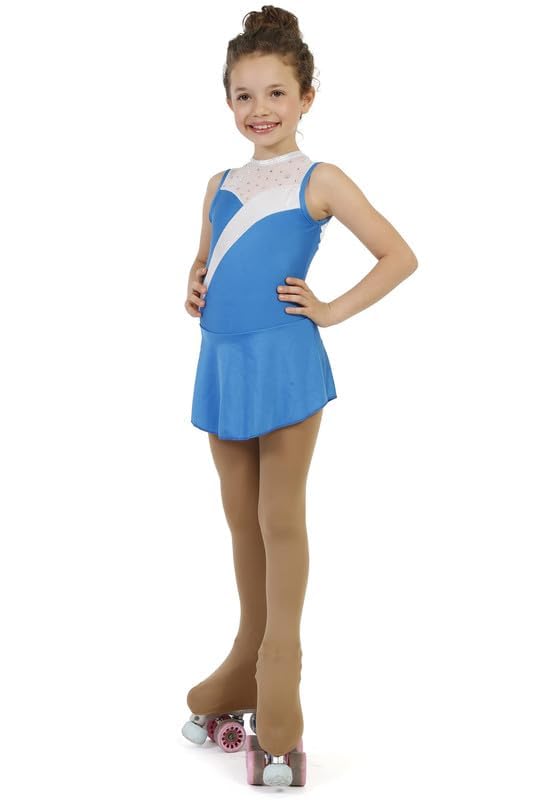 AQUILONE 0-14 Collants pour fille 100 deniers pour sport, chaussettes en microfibre douce pour patinage artistique avec motif couvre-patinage