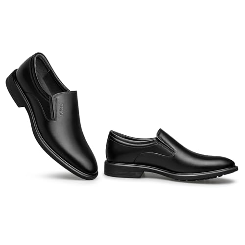 ZRO Men's Classic Oxford Dress Shoes - Business Casual Slip on Leather Shoes3