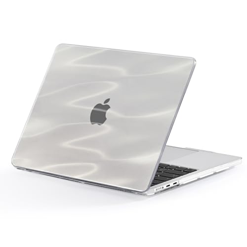 EooCoo Custodia Compatibile con MacBook Air 13.6 Pollici M5 M4 M3 M2 2026 2025 2024 2022 Rilasciato, A3449 A3240 A3113 A2681 con Touch ID, Plastica Mac 13.6 Cover Rigide - Bianco Sognante