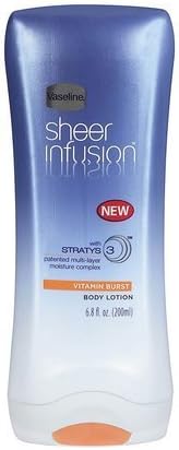 Vaseline Body Lotion, Sheer Infusion, Vitamin Burst-6.8, oz. (Pack of 4)