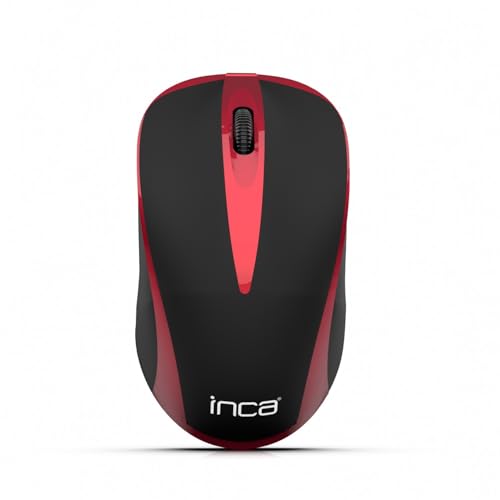 Inca IWM-221RSK Souris Optique sans Fil Noir Rouge 10 m
