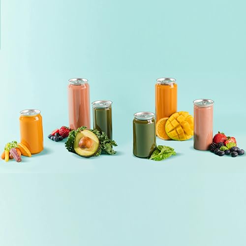 Hammont 200pk Plastic Juice Bottles with Caps – Sealable Smoothie, Boba, & Iced Coffee Cups – Reusable Clear Drink Containers – Compatible With Hammont Automatic Cup Sealers (8.45 oz (250ml))