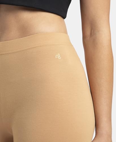 Image of Jockey AW87 Women's Super Combed Cotton Elastane Stretch High Rise Leggings with Ultrasoft Waistband