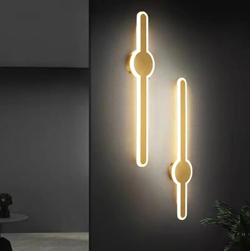 Image of Gold Sword Wall Light Luxurious Acrylic Wall Lamp | Warm White LED Fixtures for Bedroom, Living, Drawing, Kids Room & Bathroom - (1 Pack)