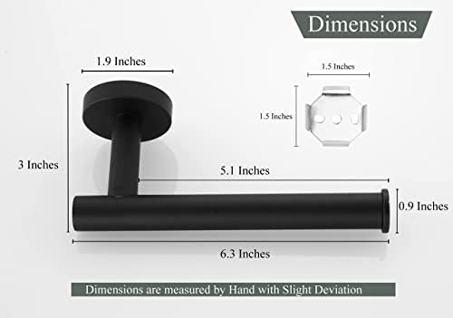 Toilet Roll Holder SUS 304 Stainless Steel Bathroom Kitchen Tissue Paper Holders Waterproof Wall Mount Contemporary Style for Washroom Rust & Rotate Proof (Matte Black)