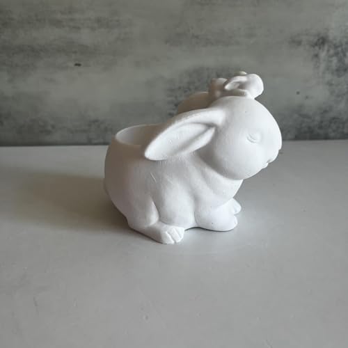 Moule silicone lapin anti-casse pour pot de fleurs en plâtre et béton