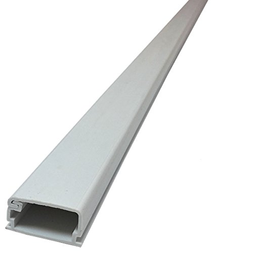 Electriduct (MED1) Medium Latching Surface Cable Raceway Wall Wire Concealer and Cord Manager - 58 Inch Stick - White