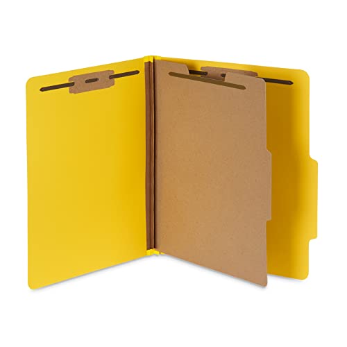 Blue Summit Supplies Klassifizierungsmappe Aktenordner, Briefgröße, gelb, 1 Trennblätter, 10 Stück