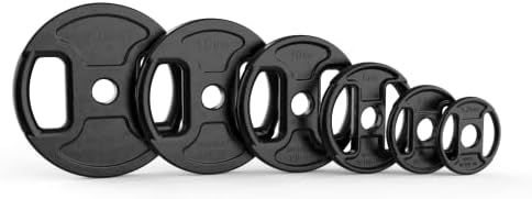 TDF 10Kg Weight Plates Barbell, Dumbbell and Weight Exercises  Kettlebell Alternative - 2'' / 50mm - Pack of 2, Grey