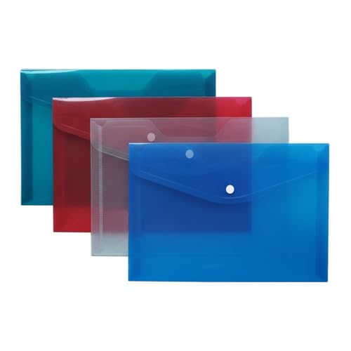Image of Shuban A5 Small Document File Folder | Plastic Envelope Files | Waterproof Expanding File Folder for Office, School, Bills, Receipts, Certificates & Travel Documents(20Pcs-Mix Color)