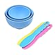 Dental Mixing Bowl, Dental Material Mixing Bowl mit 3x Farbige Spachtel für Alginat-Abdrücke und Gipsmaterialien (6-teilig)
