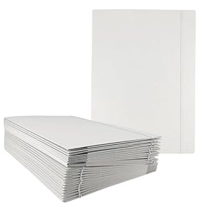 D.RECT 25x Sammelmappe A4 Weiß – Dreiklappmappe mit Gummiband – 300g Karton – Dokumentenmappe für Büro & Schule