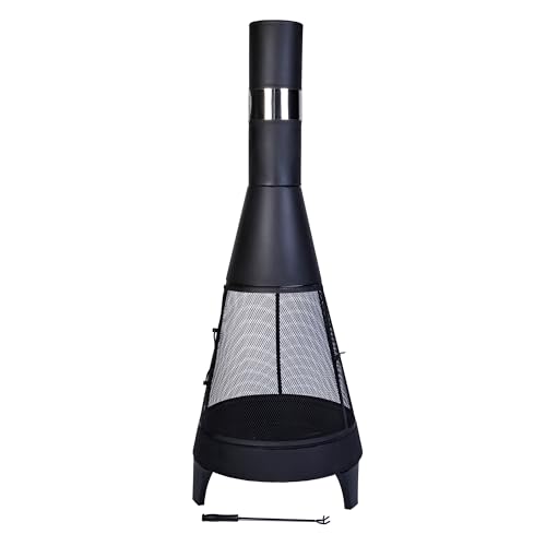 DRULINE Gartenkamin aus Stahl, Anthrazit, Terrassenofen mit Funkenschutz & Schürhaken, 12 KG Moderne Feuerstelle für Outdoor, Garten & Terrasse, Tragbarer Gartenkamin B/H/T ca. 42 x 160 x 42 cm DRULINE Gartenkamin aus Stahl, Anthrazit, Terrassenofen mit Funkenschutz & Schürhaken, 12 KG Moderne Feuerstelle für Outdoor, Garten & Terrasse, Tragbarer Gartenkamin B/H/T ca. 42 x 160 x 42 cm