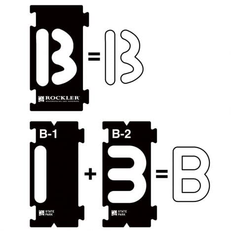 Rockler Router Letter Template Set (2.25” - 99 Pieces) – State Park Font Letter Router Template – Interlocking Sign Making Templates W/ Letters, Numbers, Symbols & More - Interlock Signmaker's Templates #TOP2
