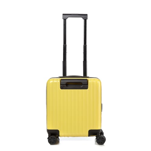 LUCKY PLANET Go Beyond 17" Carry-On Yellow Expendable Zipper Front Pocket 100% German PC Hardside TSA Lock4