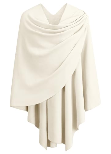 Image of PULI Womens Cross Front Poncho Shawl Wrap Elegant Wedding Formal Gift