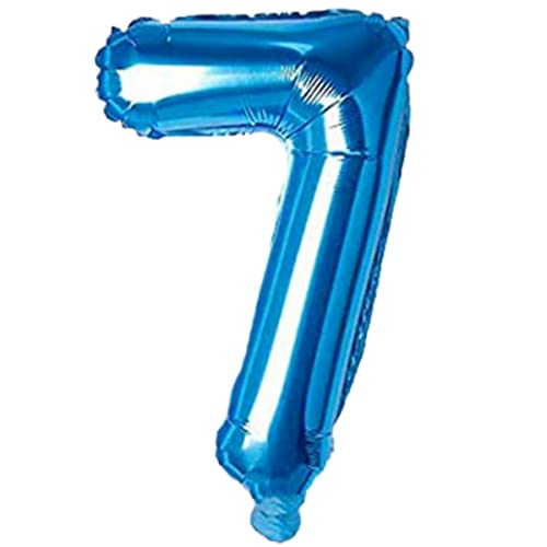 Image of Blue 32 Inches 7 Numbers Shape Large Big Foil Helium Balloons For Party Decorations In Happy Birthday Anniversary Office Items Materials Set Pack, Pack Of 1