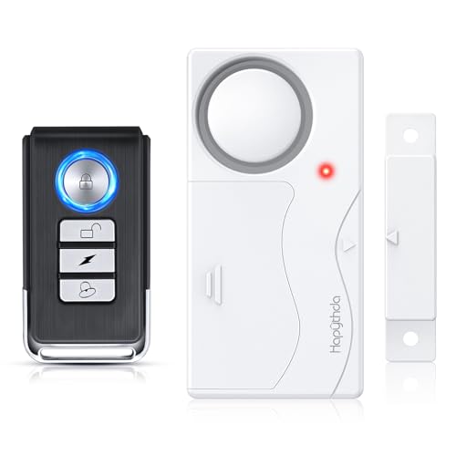 HAPYTHDA Système d'alarme de porte avec alarme de fenêtre - Sonnette de porte extérieure - Protection anti-effraction 108 dB