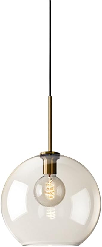 Globe Pendant Light for Kitchen Island, Nordic Modern Hanging Lamp E27 Globe Glass Hanging Ceiling Light, Dining Room Bar Sink Bathroom Entryway Pendant Light Fixtures