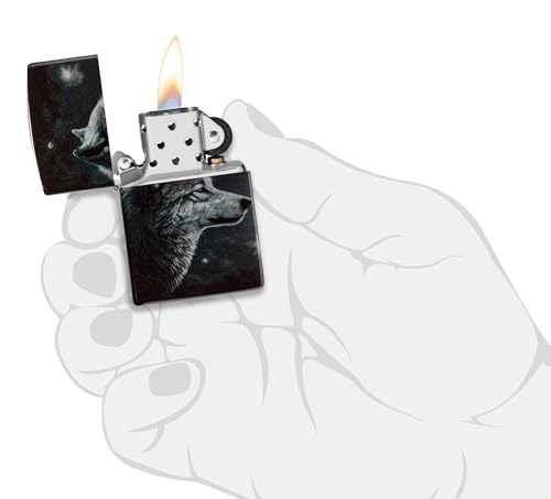 Encendedor Zippo Windproof Wolves Tumbled Chrome miniatura 5