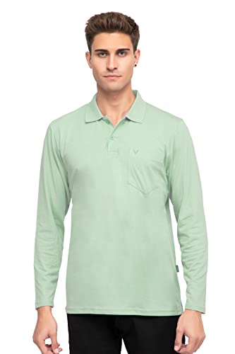 Image of Polo Full Sleeve t Shirt for Men Cotton with Pocket and Collar - Regular Fit Tshirt