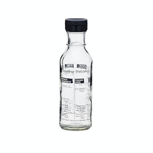 KitchenCraft Essential Glas Salatdressing Shaker Flasche mit Rezepten, 355 ml (12 fl oz)