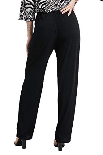 Jostar Women's Elastic Waist Pants – Pull On Stretch Basic Soft Casual Trouser2