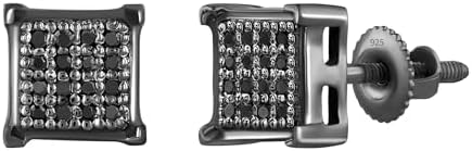 Dazzlingrock Collection Round 0.10 Ctw Black Diamond 5.5mm Square...