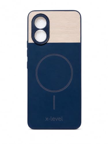 Image of Bintage Dual-Leather 2in1 Phone Case| Soft Touch Finish | Full Camera Protectection Back Cover Compatible for Oppo CPH2591 /Oppo A18 4G - Blue & White