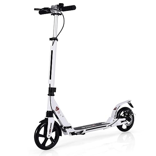 DREAMADE Aluminium Scooter mit 200mm PU Rädern, Kickscooter City Roller mit Tragegurt, Klappbarer & Höhenverstellbarer Tretroller für Erwachsene, Jugendliche und Kinder ab 8 Jahre (Weiß) DREAMADE Aluminium Scooter mit 200mm PU Rädern, Kickscooter City Roller mit Tragegurt, Klappbarer & Höhenverstellbarer Tretroller für Erwachsene, Jugendliche und Kinder ab 8 Jahre (Weiß)